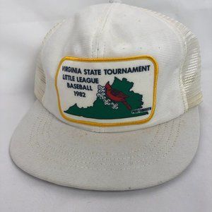 VTG 1982 VA STATE TOURNAMENT LITTLE LEAGUE BASEBALL SNAPBACK HAT CAP MADE IN USA